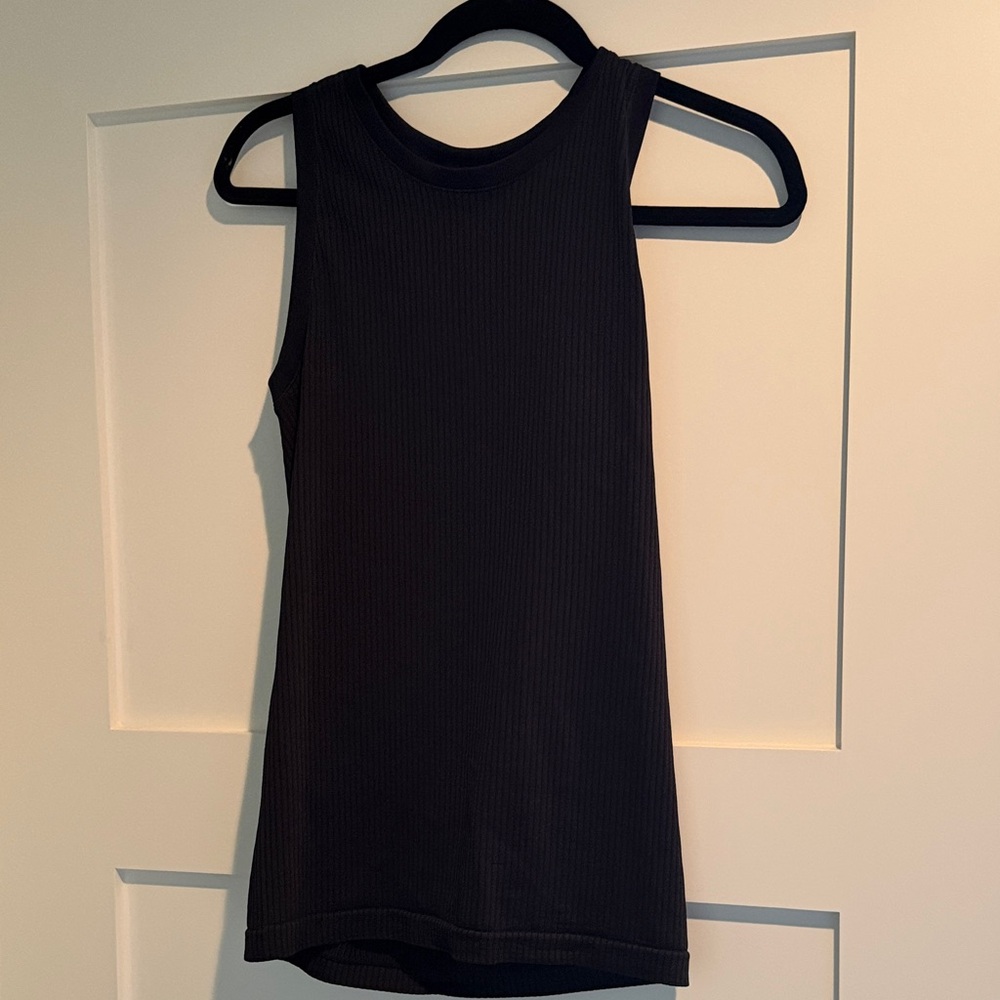 Athleta Soft Black Ribbed Tank Top